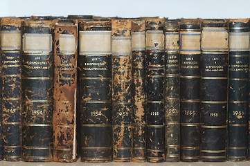 Image showing Row of Antique Books