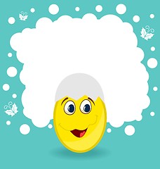 Image showing Easter card with egg character