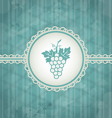 Image showing Vintage background with grapevine label, grunge texture