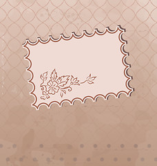 Image showing Grunge oldfashioned background with vintage label