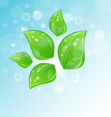 Image showing nature background with set leaves