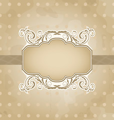 Image showing grunge background with vintage floral label