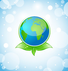 Image showing Green earth with leaves