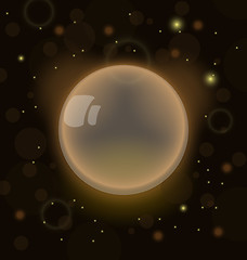 Image showing Glass sphere (ball) with flare sparkle