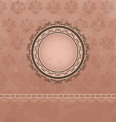 Image showing Vintage background with floral medallion