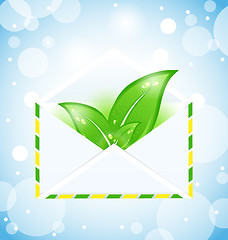 Image showing summer letter with green leaves