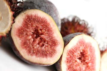Image showing exotic fruits compilation: rambutan and fig