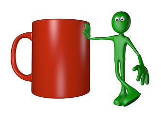 Image showing green guy and mug