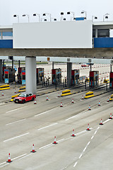 Image showing toll station and Billboard