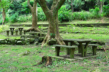 Image showing Picnic place in forest