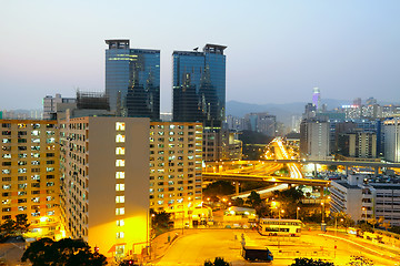 Image showing urban downtown night, hong kong 