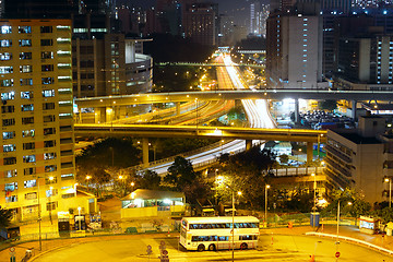 Image showing urban downtown night, hong kong 