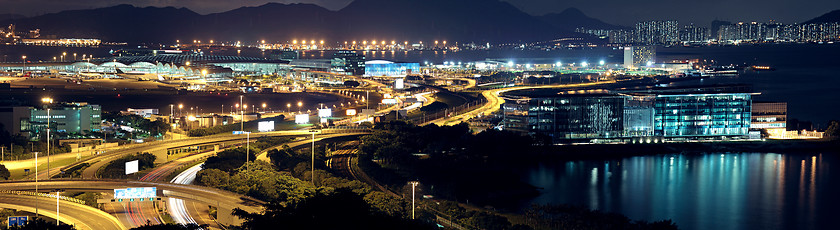 Image showing modern city night airport