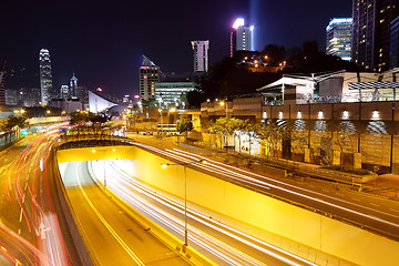 Image showing modern city traffic at night 