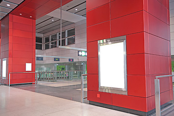 Image showing Large Billboard for advertisement use in a modern building 