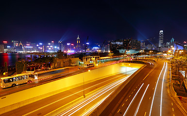 Image showing modern city traffic at night 