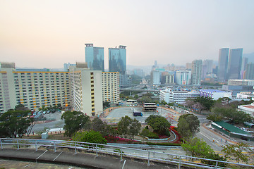 Image showing urban downtown night, hong kong 