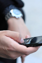 Image showing Mobile phone in man hand