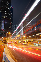 Image showing modern city traffic at night 