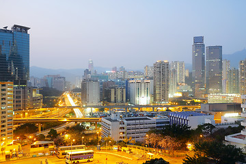 Image showing urban downtown night, hong kong 