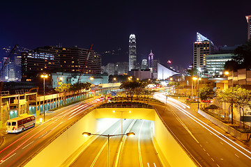 Image showing modern city traffic at night 