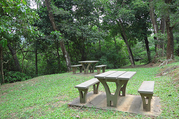 Image showing Picnic place in forest