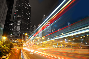 Image showing modern city traffic at night 