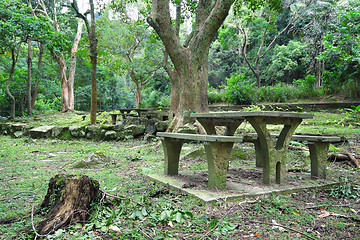 Image showing Picnic place in forest