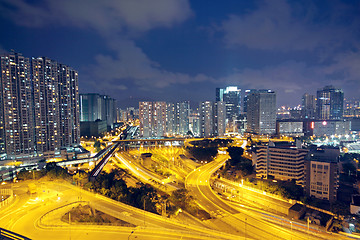 Image showing traffic in Hong Kong at night 