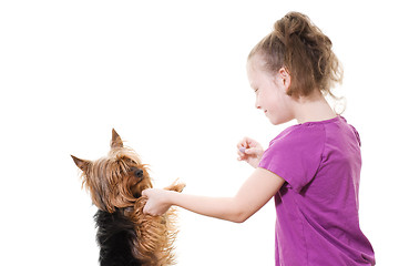 Image showing girl and dog