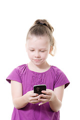 Image showing girl sending text message