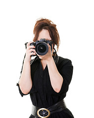 Image showing female photographer