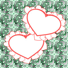 Image showing two heart background vector design