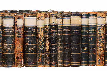 Image showing Row of Antique Books