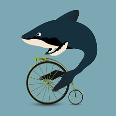 Image showing Whale on a bicycle