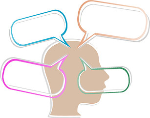 Image showing vector head silhouette with abstract speech bubble