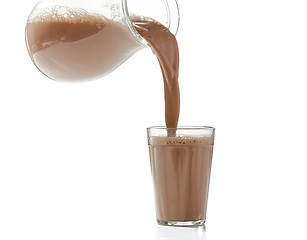 Image showing pouring milk chocolate into a glass