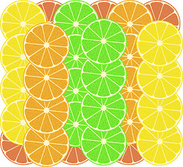 Image showing citrus fruits vector pattern background