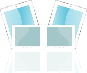 Image showing White vector tablet pc with blue screen