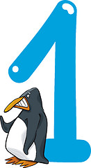 Image showing number one and penguin