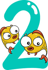 Image showing number two and 2 fish
