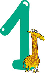 Image showing number one and giraffe