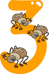 Image showing number three and 3 spiders