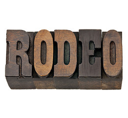 Image showing rodeo word in letterpress wood type