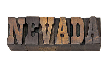 Image showing Nevada - state name in letterpress