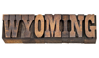 Image showing Wyoming  state name in letterpress