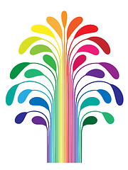 Image showing abstract simple stylized tree rainbow color