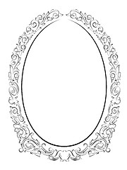 Image showing calligraphy penmanship oval baroque frame black