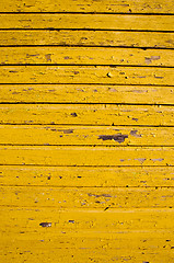 Image showing ancient wooden wall with peeling paint background 