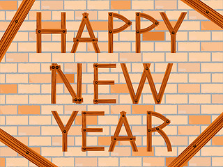 Image showing happy new year over wall